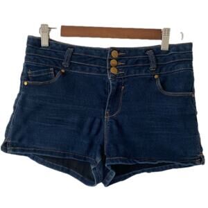 BLUE Spice 90's Rockabilly Hot Dark Wash Stretch Denim Short Shorts Size 11